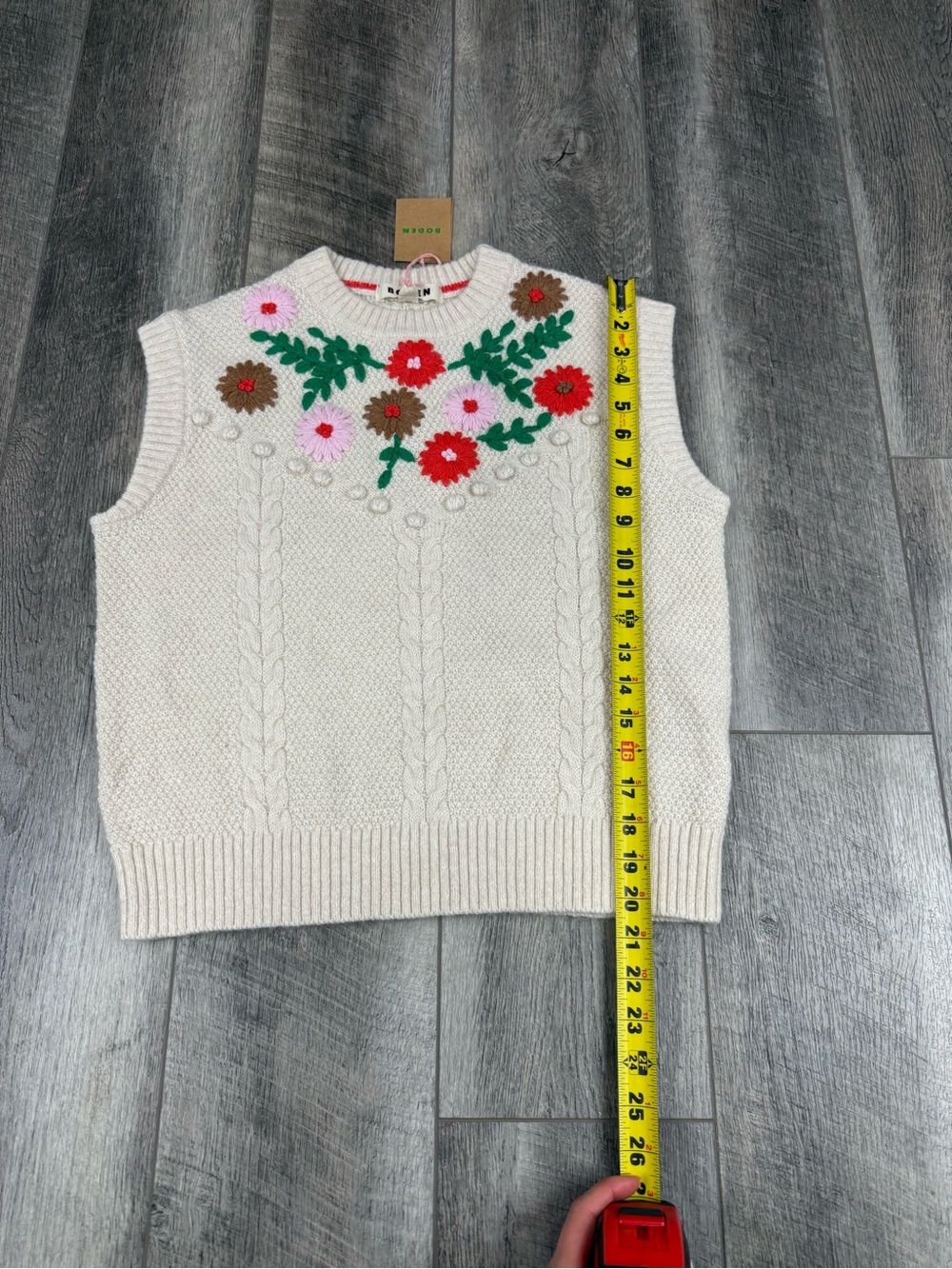 Boden Embroidered Cable-Knit Sweater Top - Picture 11 of 14